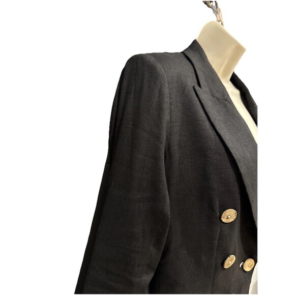 Veronica Beard Gaya Size 8 Linen Blend Dickey Jacket Blazer Black - Picture 9 of 15
